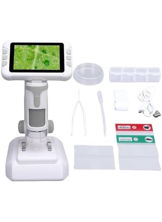 Gray Portable Digital Microscope 4 Inch 1080P HD 1600X Magnification with LED Light for Kids Education Outdoor Exploration - Image 2