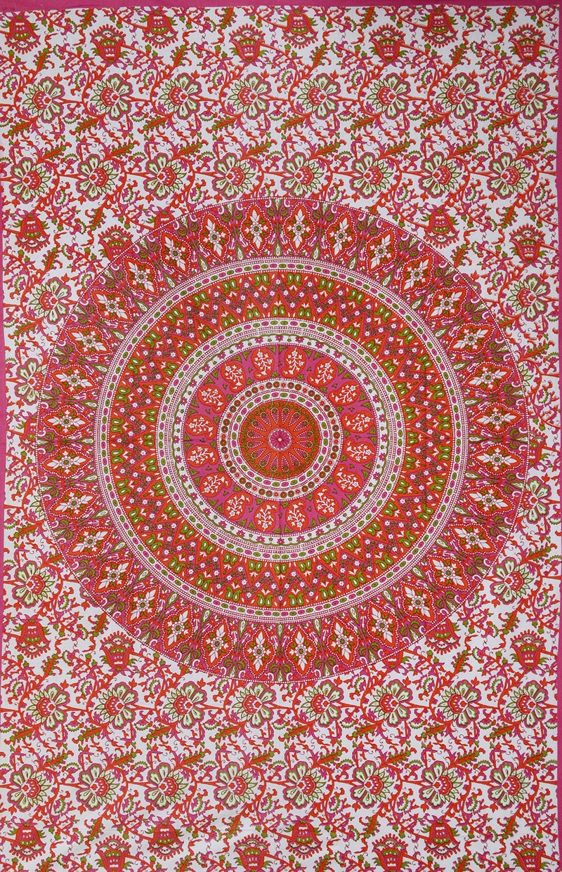 RajasthaniKart® Comfort Rajasthani Jaipuri Traditional Sanganeri Print 144 TC 100% Cotton Single Bedsheet with 1 Pillow Covers (Single, Pink) - Image 2