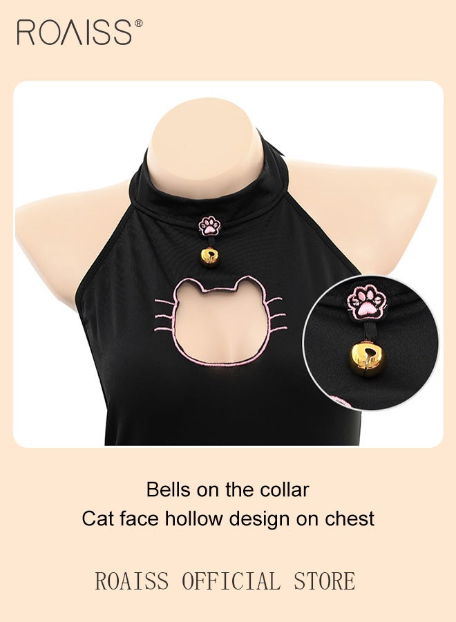 roaiss Ladies Lingerie Cat Girl Women's Halterneck High-End Temperament Backless One-Piece Underwear - Image 2
