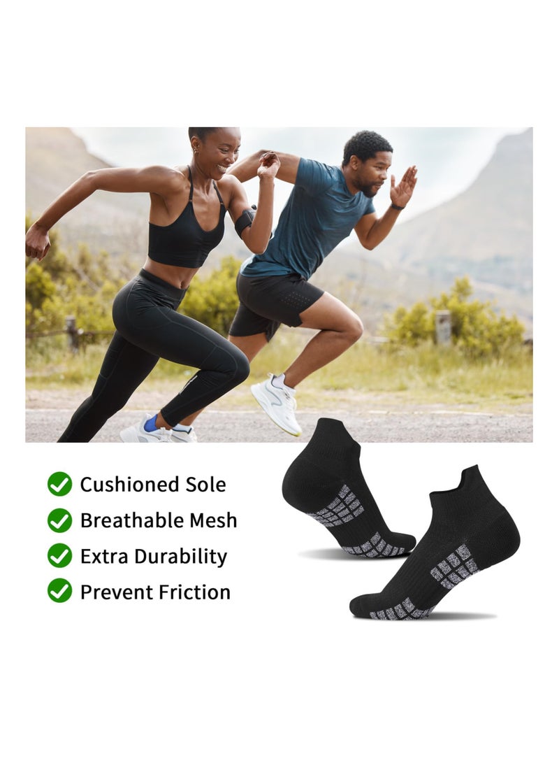 KASTWAVE Ankle Athletic Running Socks Low Cut Sports Socks Cotton Cushioned Breathable Tab Socks Professional Running Socks Quick Drying Socks for Men Women(8 Pairs) - Image 2