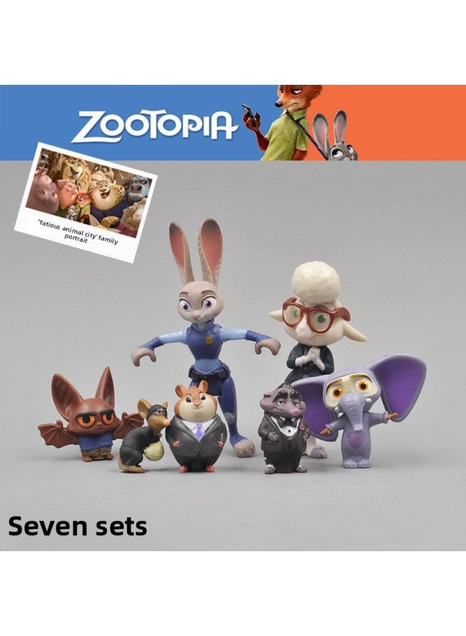 Genuine Bulk Cargo Crazy Animal City Rabbit Police Officer Judy Fox Nick Doll Doll Model Decoration-Color:Elephant Dressing Joint Movable 6.3cm - Image 2