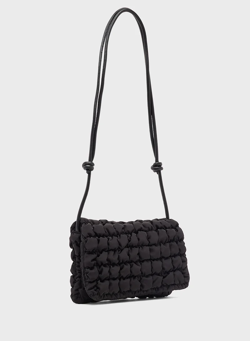 Ginger Quilted Woven Pattern Crossbody