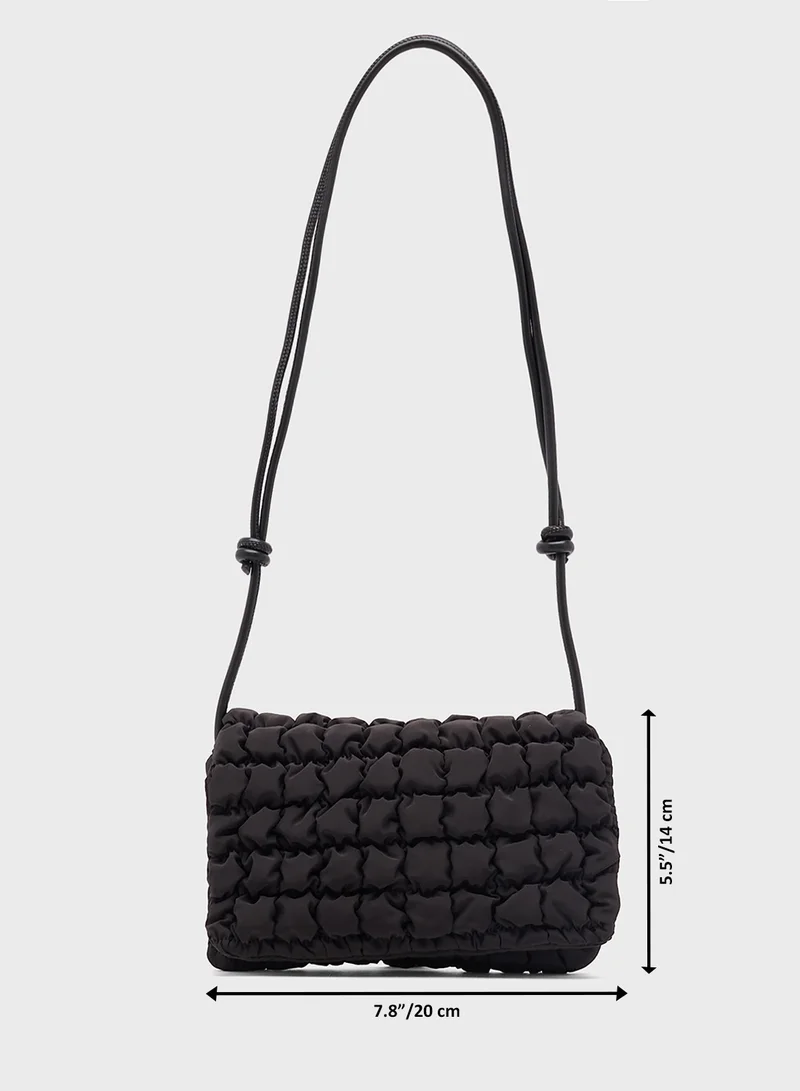 Ginger Quilted Woven Pattern Crossbody