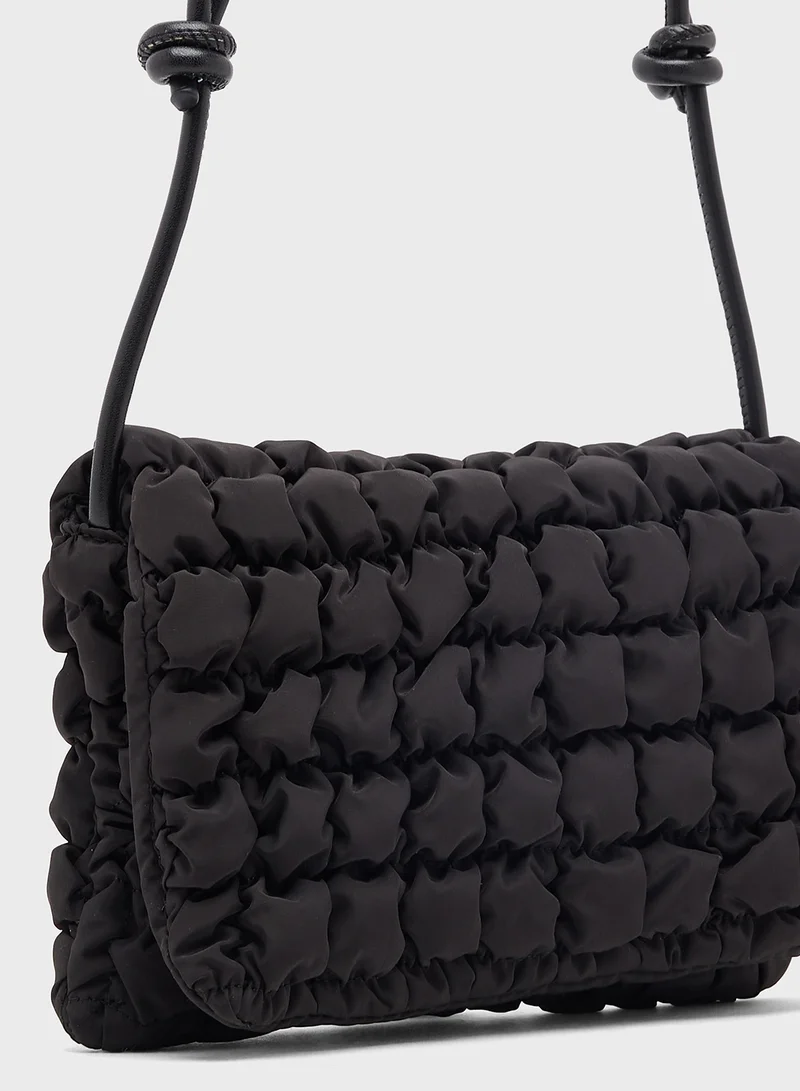 Ginger Quilted Woven Pattern Crossbody
