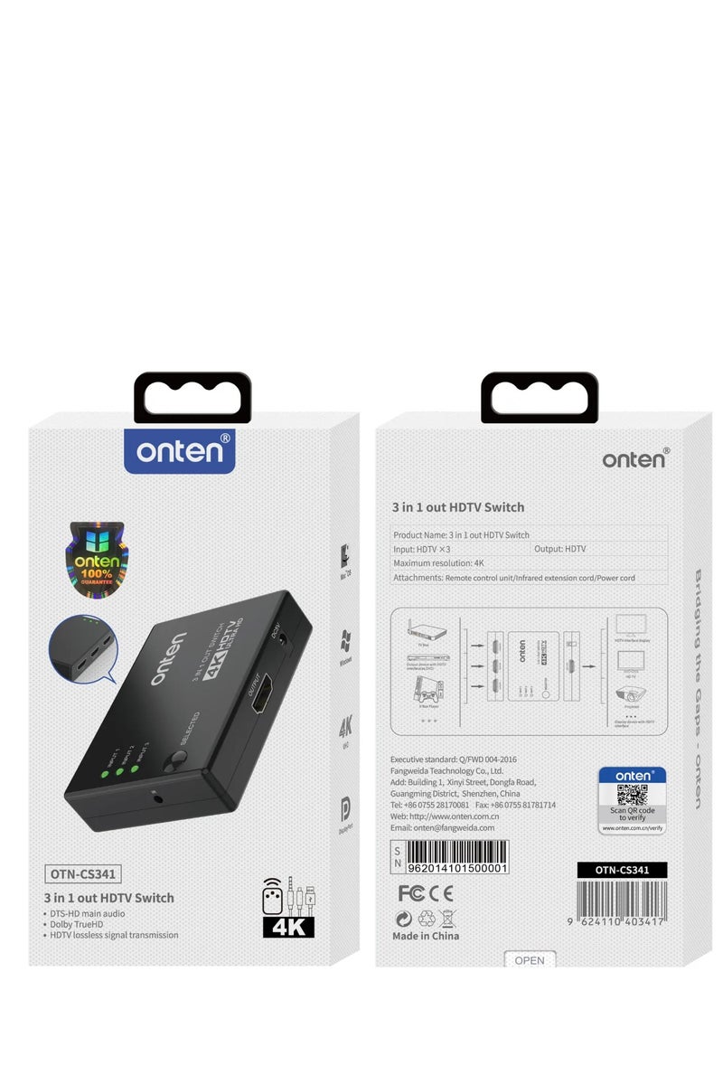 onten CS341 HDMI Switch 3 in 1 Out - Image 2