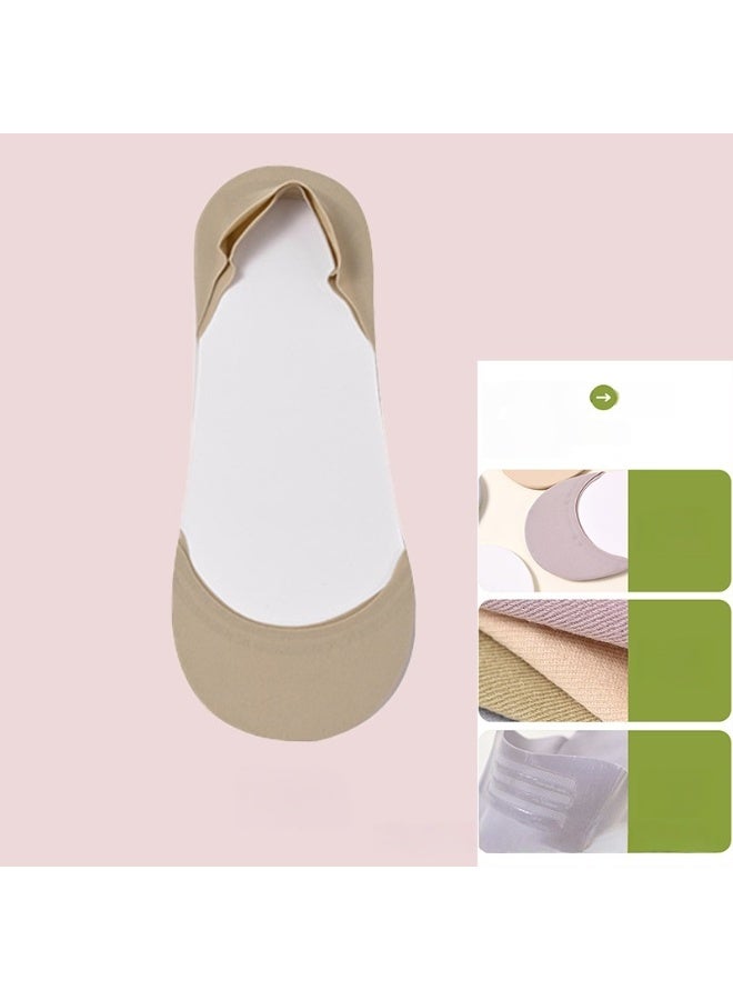 Shougu Women's Thin Anti Slip And Non Shedding Boat Socks With Shallow Mouth 3 Piece Set 