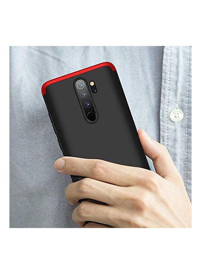 NIBEMINENT 360 Degree Full Body Coverage Protection Hard Pc 3 In 1 Detachable Protective Case Cover For Xiaomi Mi Note 8 Pro Black Red - Image 2
