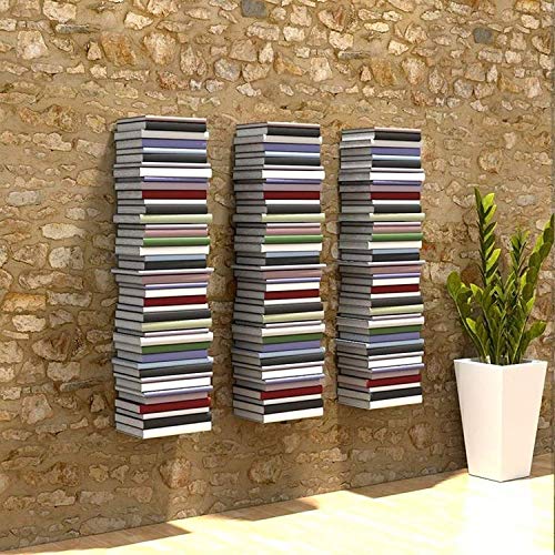 LEVON Book Shelf Wall Mounted Heavy Duty Metal Invisible Book Black 3Piece Per Pack (Made in India) with Screws - Image 2