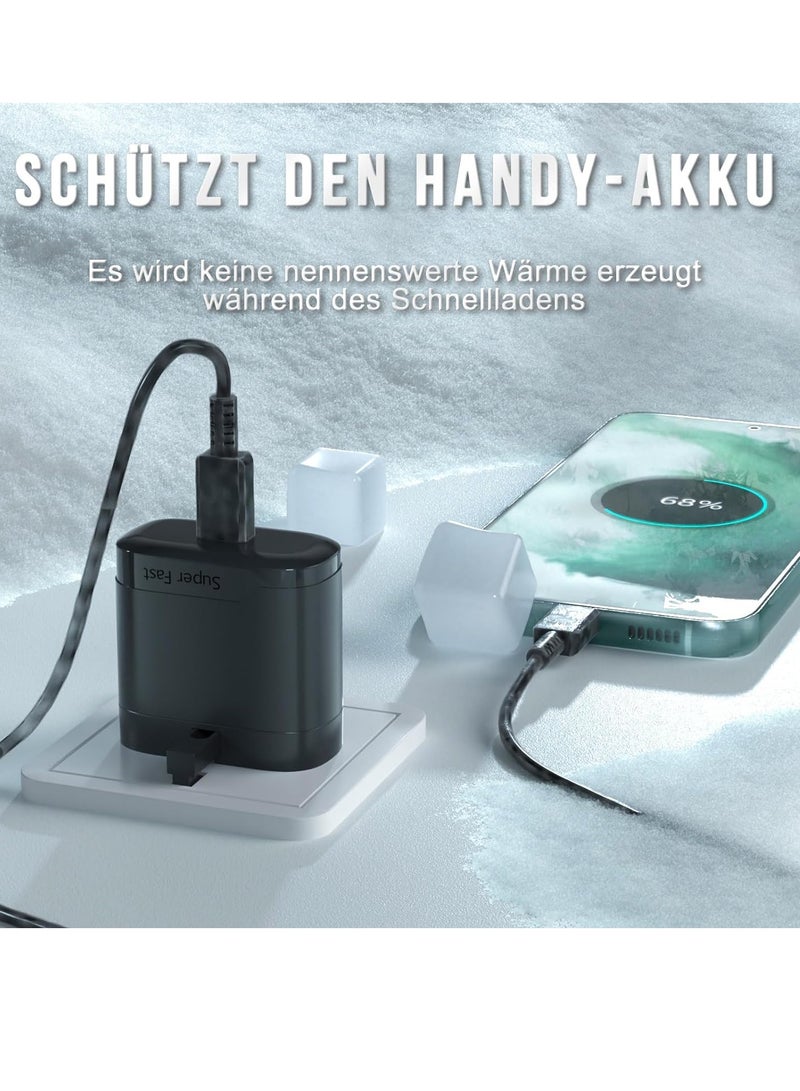 ELTRAZONE Fast Charger for Samsung Galaxy S24 S23 Ultra S23+ S23 S22 Ultra S22+ S22 S21 Ultra S21+ S21 A54 A53 A52 A32 25W USB C Plug with 1.5M Type C Cable Adaptive Fast Charging, Folding Plug - Image 5