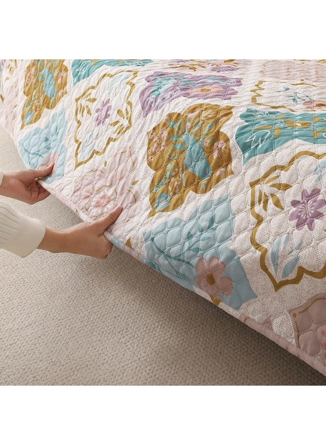 HOKIPO Printed Quilted Sofa Cover Mat for 2 Seater Sofa, Quatrefoil Multicolor (IN-792-D5) - Image 2