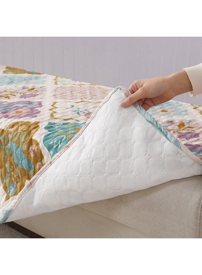 HOKIPO Printed Quilted Sofa Cover Mat for 2 Seater Sofa, Quatrefoil Multicolor (IN-792-D5) - Image 5