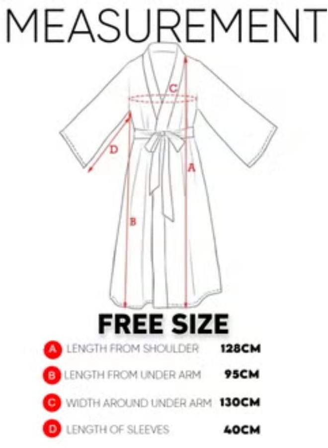 Ultra Absorbent Terryd Bathrobe Free Size - Image 2