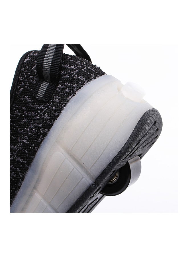 إسكدنيا حذاء رياضي برقبة منخفضة مزود بأضواء LED وامضة وعجلات أسود - Image 3