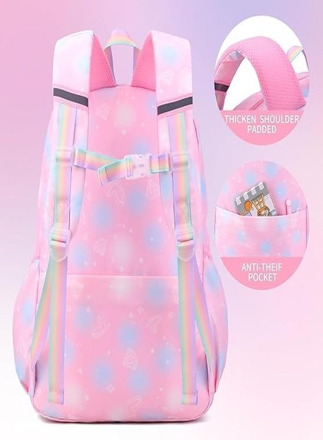 BuyLift Girls Backpack - Cute Cartoon School Bag for Kids, Water-Resistant Backpack for Middle School Students, Lightweight Travel & Book Bag (Pink, 7-12 Years) - Image 4