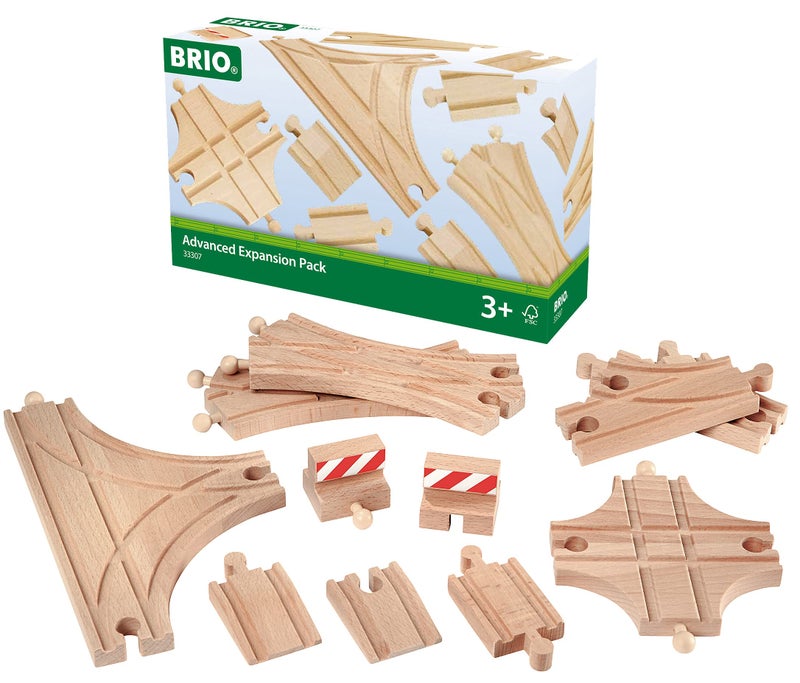 BRIO World 33307 - Advanced Expansion Pack - 11 Piece Set of Wooden Train Tracks for Kids | Train Set Expansion | Fun Learning Toy | Compatible with All Railway Toys | FSC Certified - Image 1