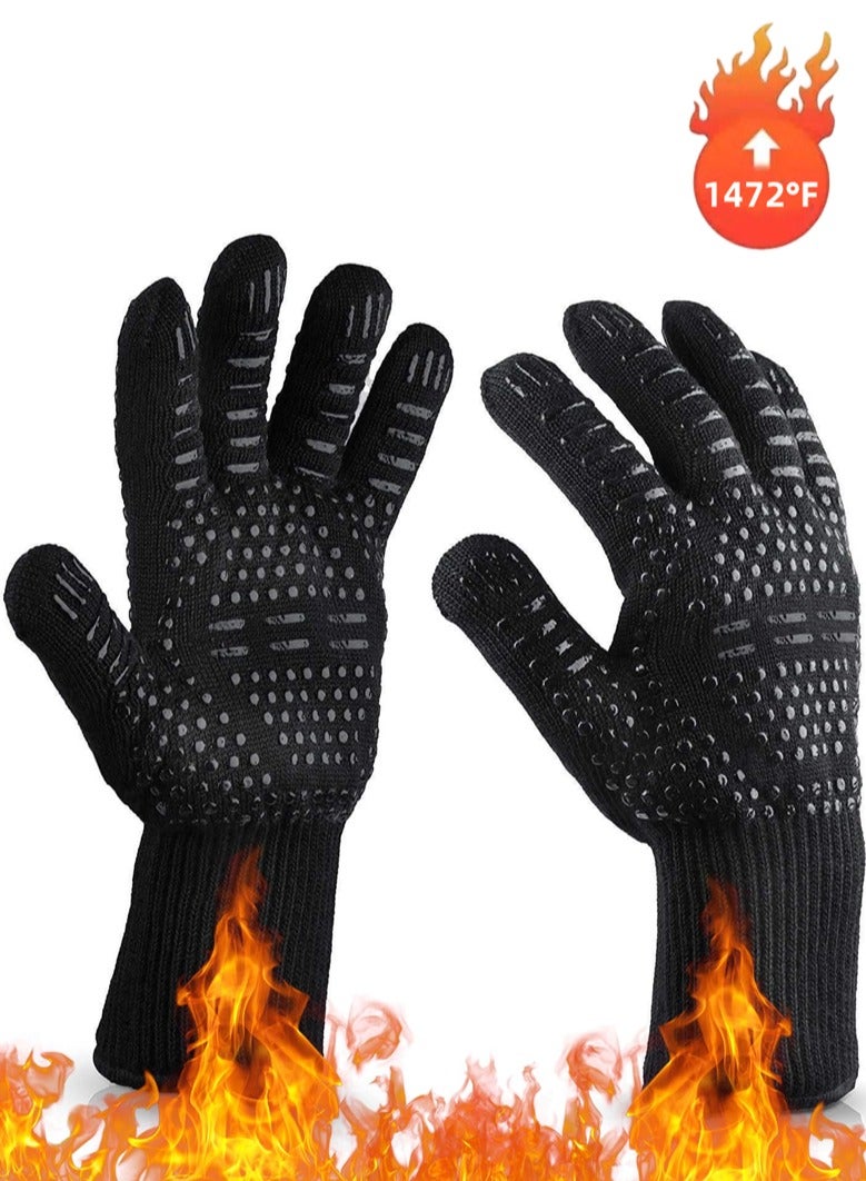 Winner Heat Resistant Glove Fireproof Black Glove Outdoor Barbecue Gloves Oven Microwave Gloves Cooking Tools（A Pair Of Gloves） - Image 1