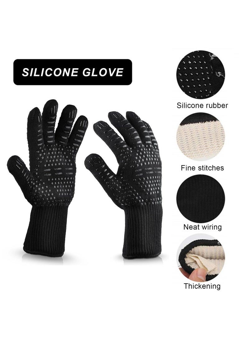 Winner Heat Resistant Glove Fireproof Black Glove Outdoor Barbecue Gloves Oven Microwave Gloves Cooking Tools（A Pair Of Gloves） - Image 2