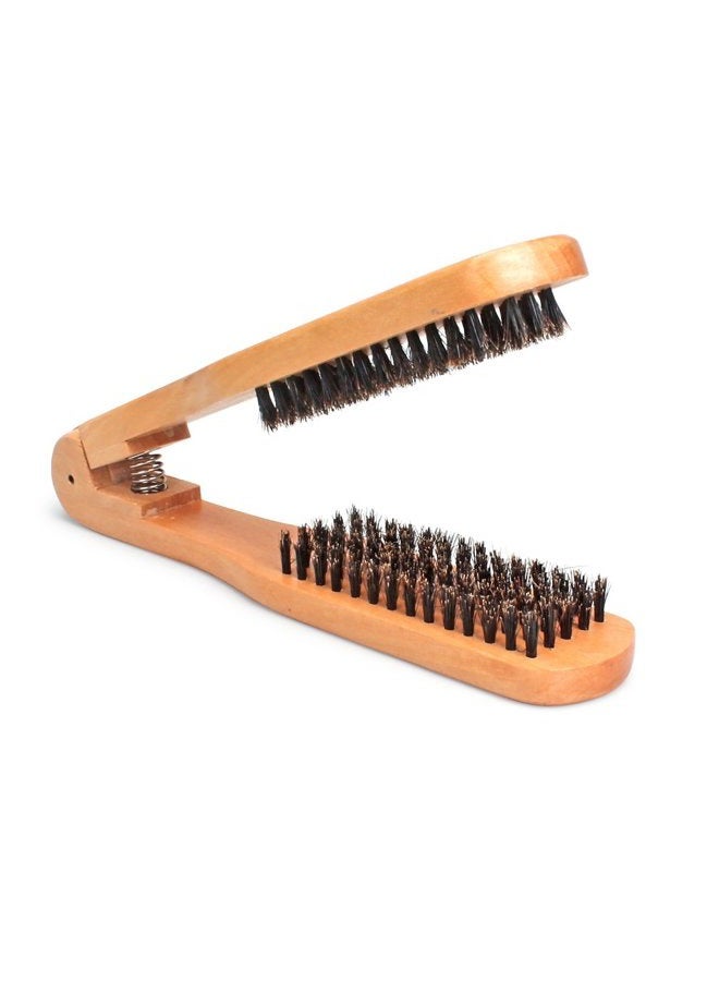 Amariver DIY Salon Hairdressing Hair Straightener Wooden Anti-static Dual-Brush Comb - Image 4