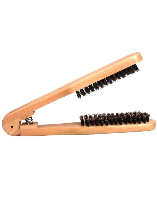 Amariver DIY Salon Hairdressing Hair Straightener Wooden Anti-static Dual-Brush Comb - Image 2