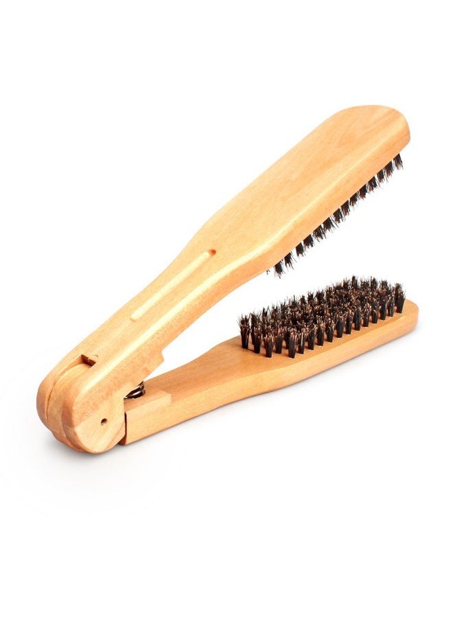 Amariver DIY Salon Hairdressing Hair Straightener Wooden Anti-static Dual-Brush Comb - Image 5