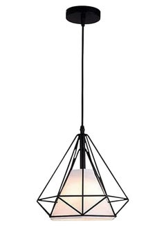 SP SUPER POWER 1-Light Industrial Pendant Light Fixture Modern Black Farmhouse Hanging Lamp Adjustable Height Diamond Shape Ceiling Light for Kitchen Island Dining Room Living Room Bedroom  - Image 1