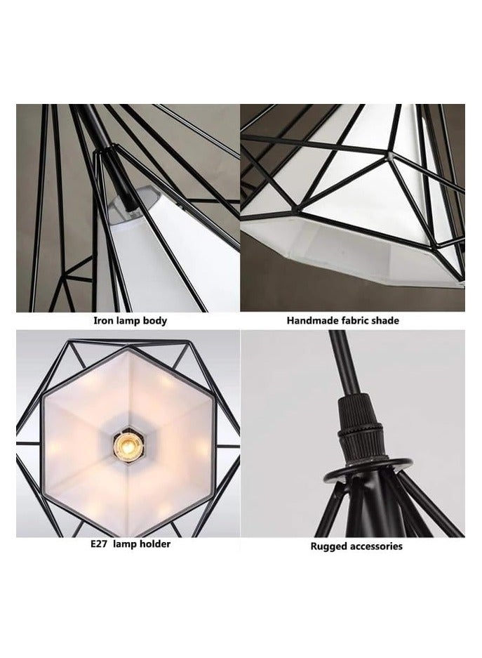 قوة عظمى 1-Light الصناعية قلادة ضوء لاعبا اساسيا الحديثة مزرعة سوداء معلقة مصباح قابل للتعديل ارتفاع الماس شكل ضوء السقف للمطبخ جزيرة غرفة الطعام غرفة المعيشة غرفة نوم