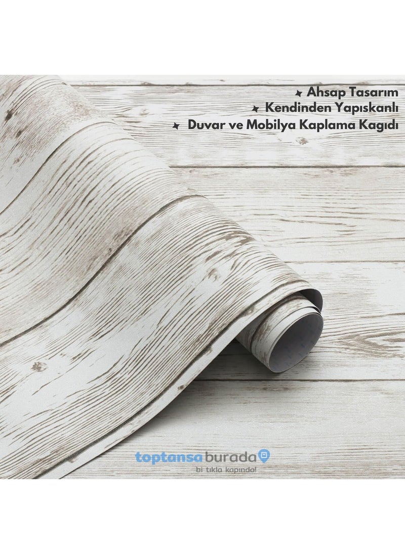 Technosmart 45CM×100CM Self Adhesive Wood Look Covering Paper Kitchen Cabinet Table Wall  - Image 1