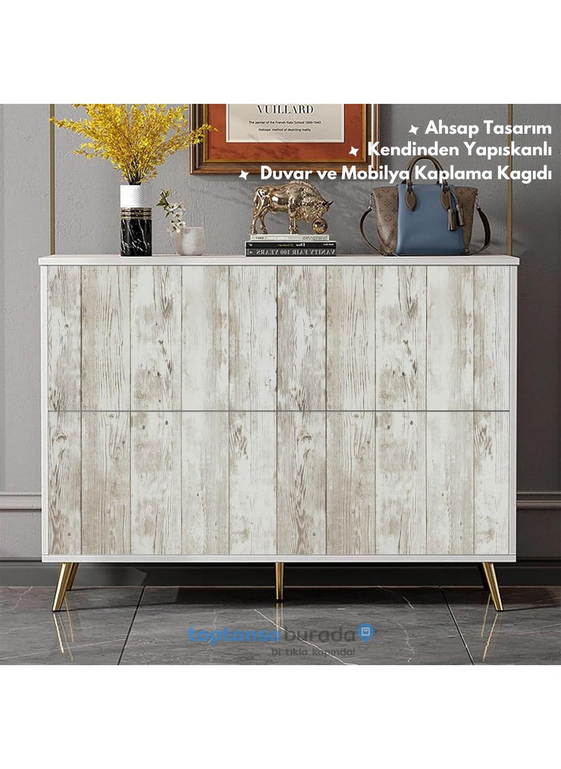Technosmart 45CM×100CM Self Adhesive Wood Look Covering Paper Kitchen Cabinet Table Wall  - Image 3