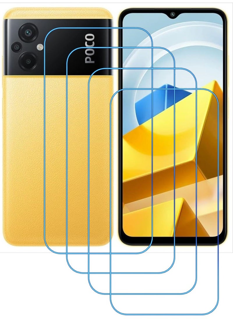 ACLIX 4 Pieces Antistatic ESD Dustproof Premium Quality High Definition Clear Tempered Glass Screen Protector Designed For Xiaomi Poco M5 - Image 1