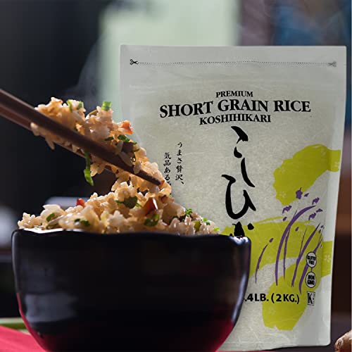 Shirakiku Dried Grains & Rice - Japanese Short Grain White Koshihikari - Uncooked Premium Quality Sweet Sticky Sushi Rice, 4.4 Pounds bag - Image 4