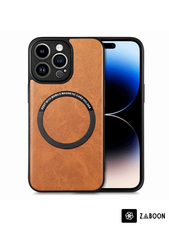 Zaboon Protective Case Cover For iPhone 14 Pro Max Solid Color Leather Skin Back Cover - Image 1