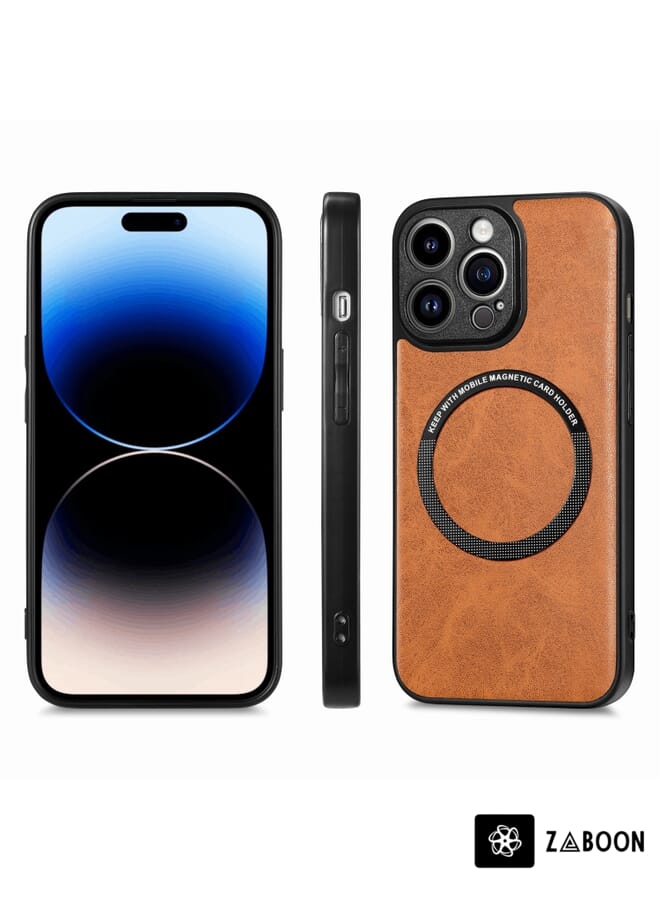 Zaboon Protective Case Cover For iPhone 14 Pro Max Solid Color Leather Skin Back Cover - Image 2