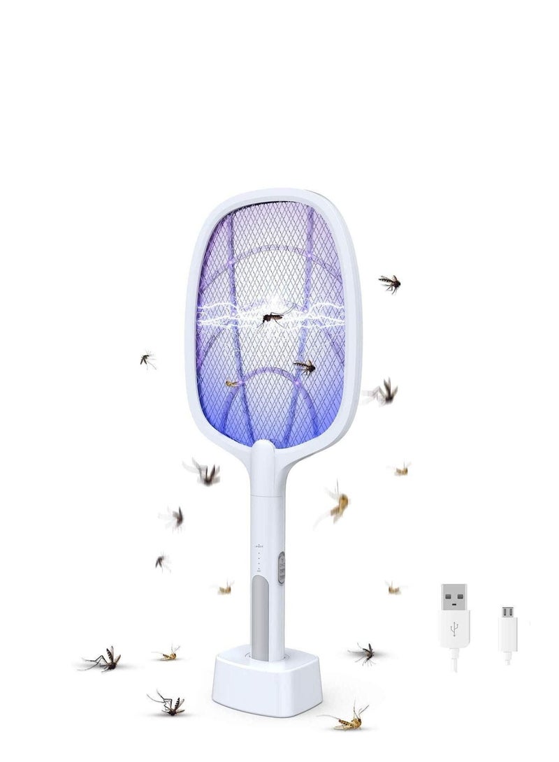 Cordless Electric Fly Mosquito Trap Swatter White - Image 1