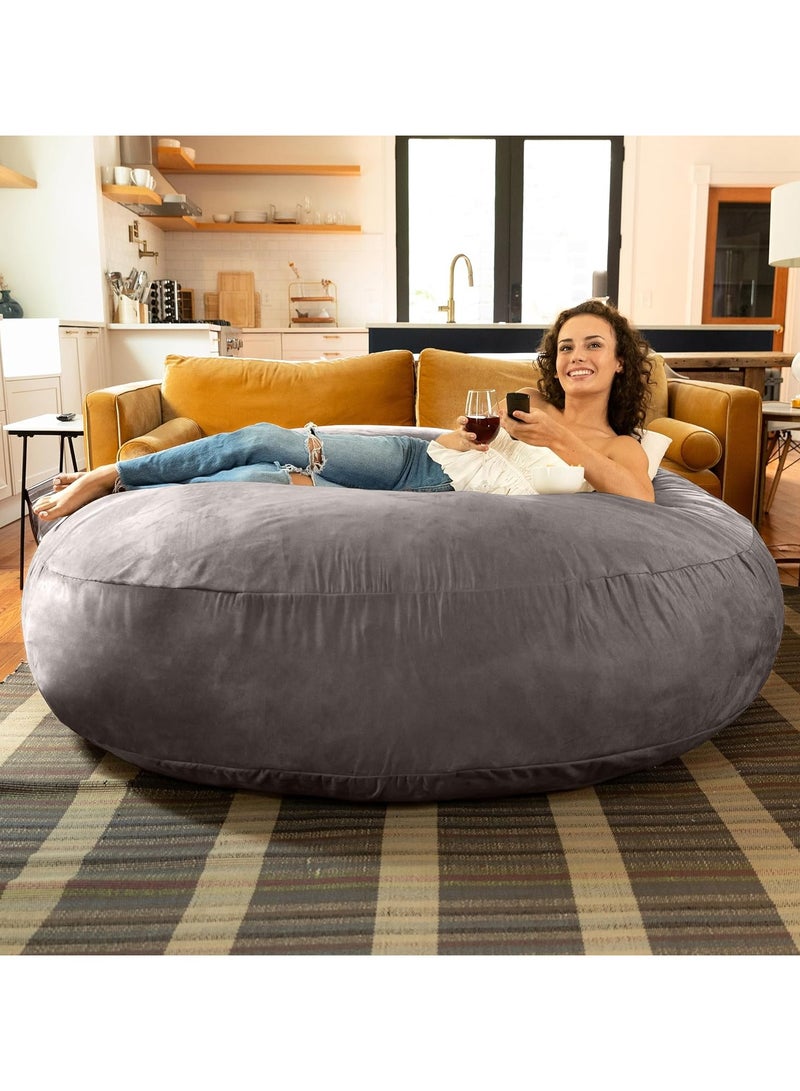 Comfy Giant Ultra XXL Soft & Fluffy Dark Grey Cocoon Bean Bag - Image 3