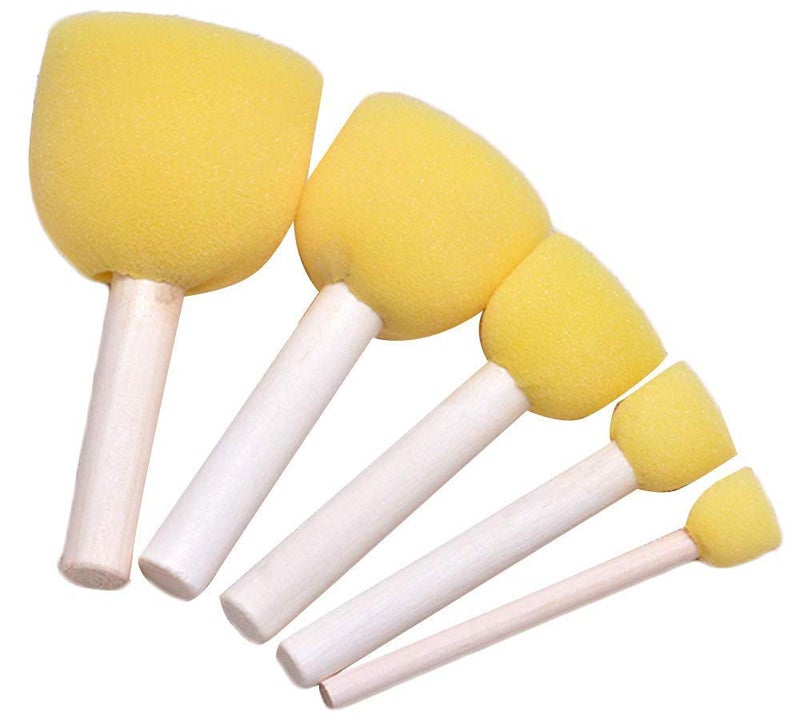 MSGH Sponge Stencil Foam Brush Dabber Furniture Craft Art Painting Tool Supplies (Yellow, 4 Pieces) - Image 1
