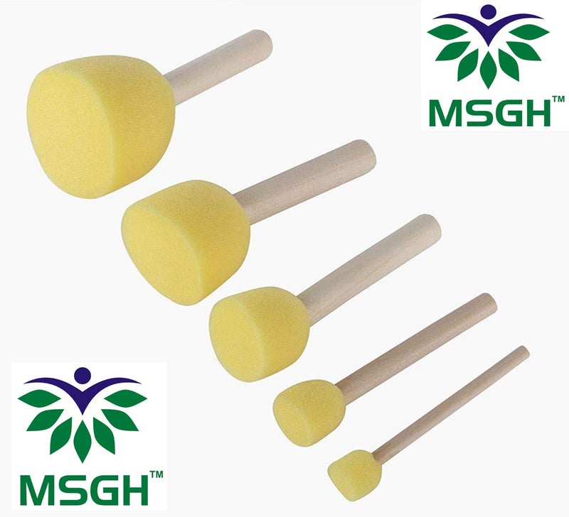 MSGH Sponge Stencil Foam Brush Dabber Furniture Craft Art Painting Tool Supplies (Yellow, 4 Pieces) - Image 3