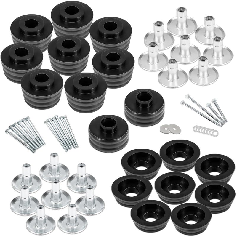 KF04060BK Body Mount Bushing Kit For Ford F250 F350 Super Duty 20082016 Polyurethane Body Cab Mounts  Hardware  Steel Sleeves Black