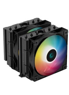 DEEPCOOL AG620 ARGB Dual-Tower 120mm CPU Cooler, 260W Cooling Power, 300-1850 RPM High Efficiency Fans, 67.88 CFM Airflow, Intel LGA2066/2011-v3/2011/AM5/AM4, Black | R-AG620-BKANMN-G-2  - Image 2