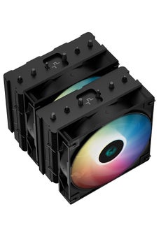 DEEPCOOL AG620 ARGB Dual-Tower 120mm CPU Cooler, 260W Cooling Power, 300-1850 RPM High Efficiency Fans, 67.88 CFM Airflow, Intel LGA2066/2011-v3/2011/AM5/AM4, Black | R-AG620-BKANMN-G-2  - Image 4
