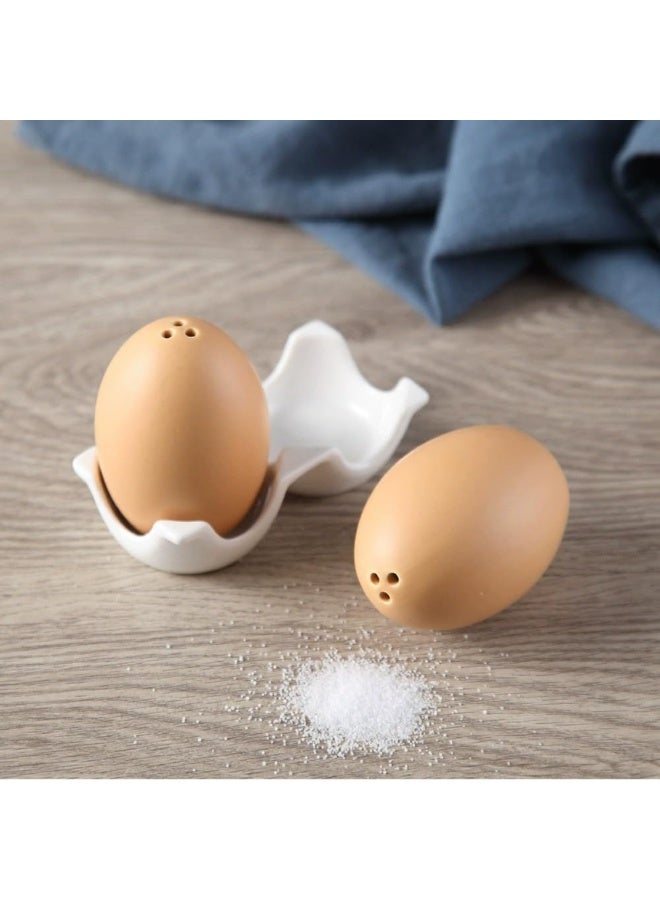 Hugifts Salt and Pepper Shakers,Novelty Egg Shaped Ceramic Set,Combined Kitchen Decor and Table Setting - Image 5