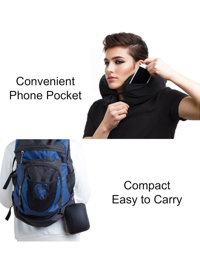 SOLARAE Neck Pillow, for Sleeping Airplane, Neck Pillow for Travel Accessories, Turtle Travel Pillow, Airplane Travel Kit, Memory Foam Neck Pillow, for Sleeping, Neck Pillow for Traveling, Black - Image 2