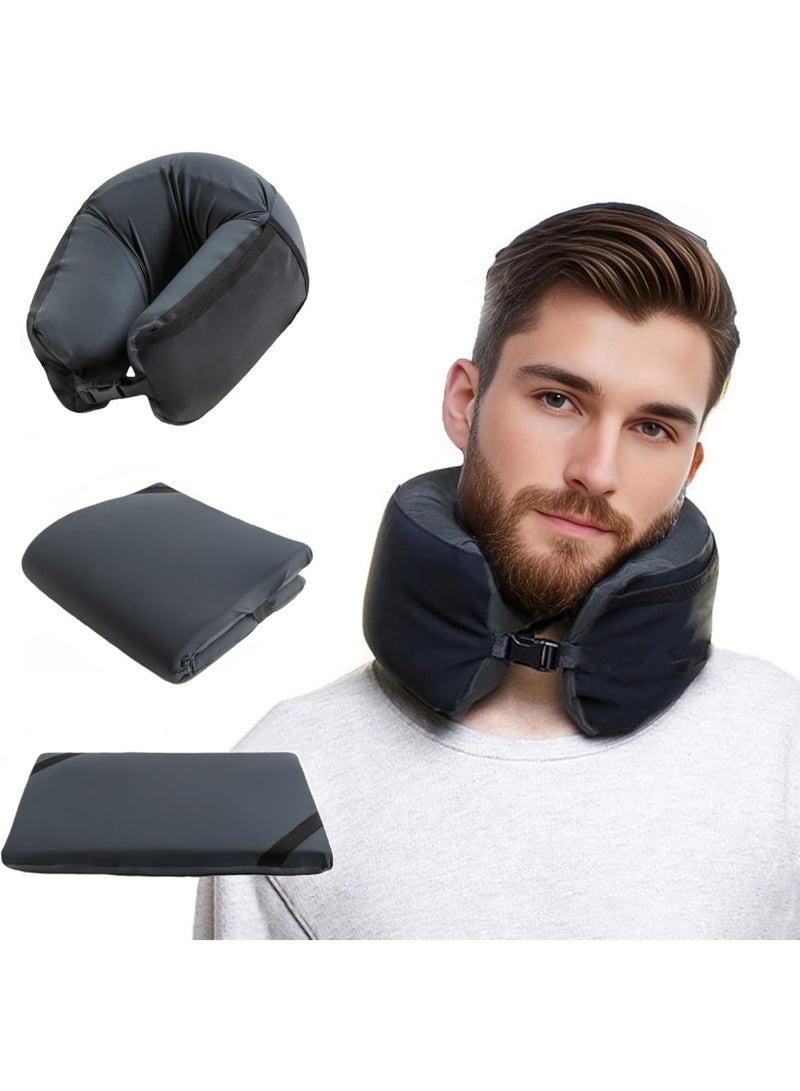 SOLARAE Neck Pillow, for Sleeping Airplane, Neck Pillow for Travel Accessories, Turtle Travel Pillow, Airplane Travel Kit, Memory Foam Neck Pillow, for Sleeping, Neck Pillow for Traveling, Black - Image 5