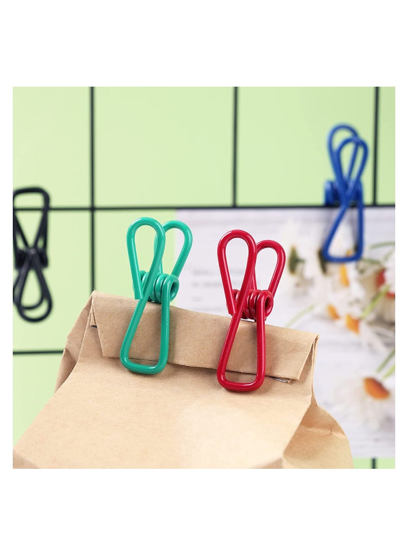 SYOSI Chip Clips 30 Pack Clothes Pins Bag Clips Food Clips Paper Clips Bag Clips for Food Kitchen Clips 2 Inch Clothespins for Photo and Crafts Metal Clips for Indoor and Outdoor Uses - Image 2