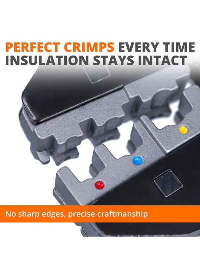 Wirefy Crimping Tool Set 8 PCS - Ratcheting Wire Crimper - Heat Shrink, Non-Insulated, Open Barrel, Flag, Ferrule Connectors - Image 4