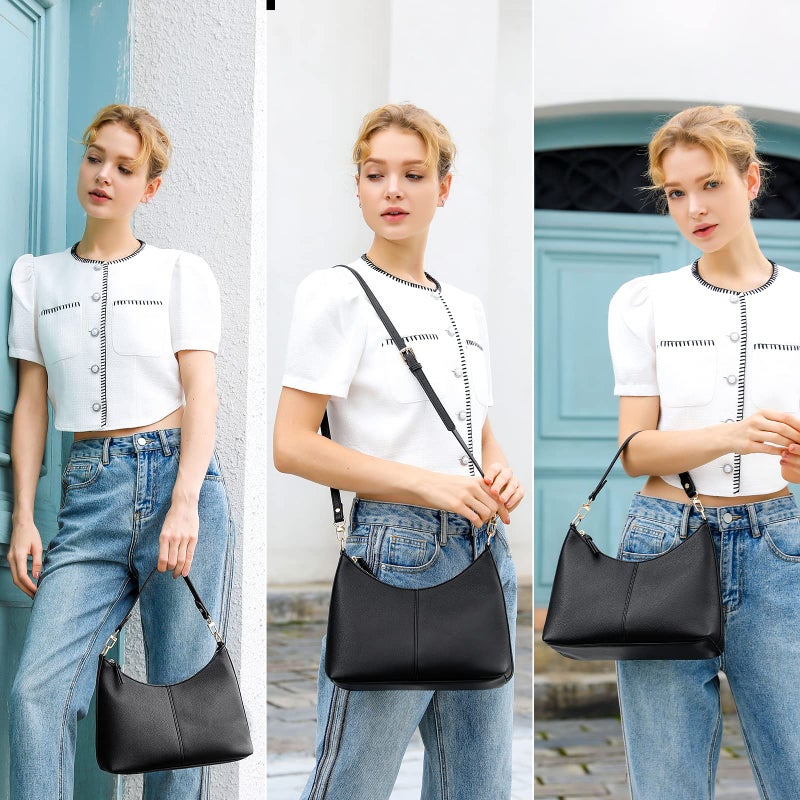 Keyli Women's Shoulder Handbag - WaterProof PU Leather Crossbody Bag, Cute Stylish Clutch Purse with Removable Straps, Top Handle Bag with Zipper - Black - Image 3