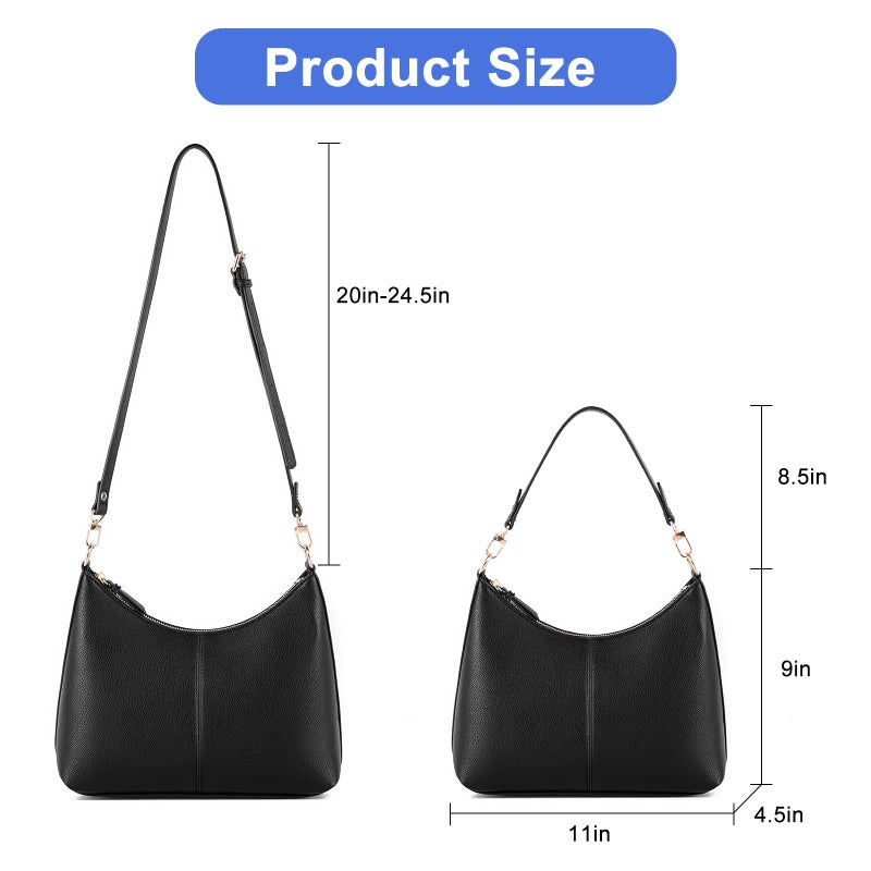 Keyli Women's Shoulder Handbag - WaterProof PU Leather Crossbody Bag, Cute Stylish Clutch Purse with Removable Straps, Top Handle Bag with Zipper - Black - Image 4