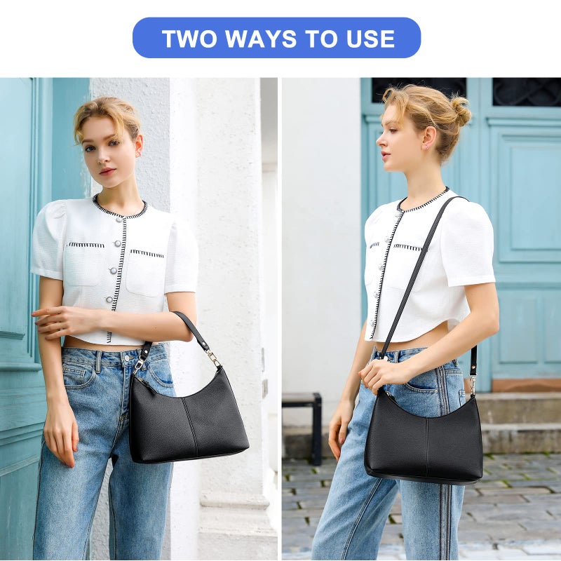 Keyli Women's Shoulder Handbag - WaterProof PU Leather Crossbody Bag, Cute Stylish Clutch Purse with Removable Straps, Top Handle Bag with Zipper - Black - Image 2