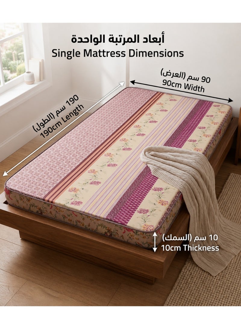 SMART HOME Single Bed Foam Mattress – Comfortable and lightweight for sleeping and entertaining – Soft microfiber fabric – 190x90x10 cm – Elegant  design – Easy to store, suitable for children and adults - Image 3