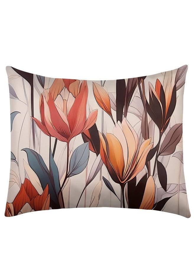 GABraden 1Pack Microfiber Pillow Case,Floral Print Pattern Pillow Cover with Hidden Zipper,Soft Breathable,Standard Size 20"X 26" Pillow case (18-Flower) - Image 1