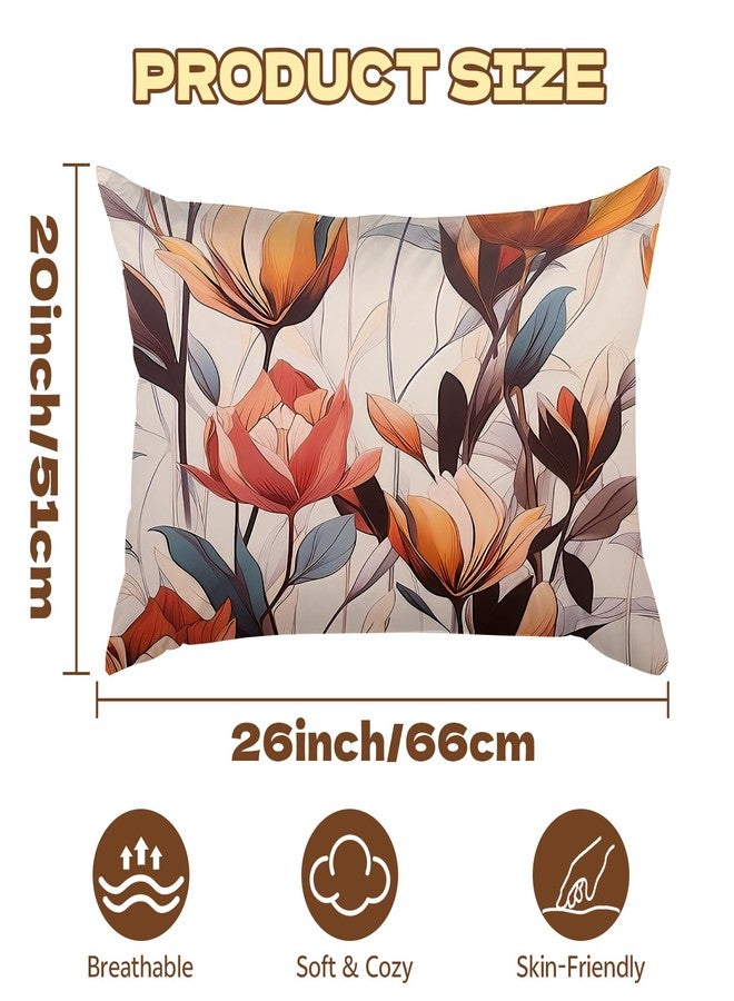 GABraden 1Pack Microfiber Pillow Case,Floral Print Pattern Pillow Cover with Hidden Zipper,Soft Breathable,Standard Size 20"X 26" Pillow case (18-Flower) - Image 2